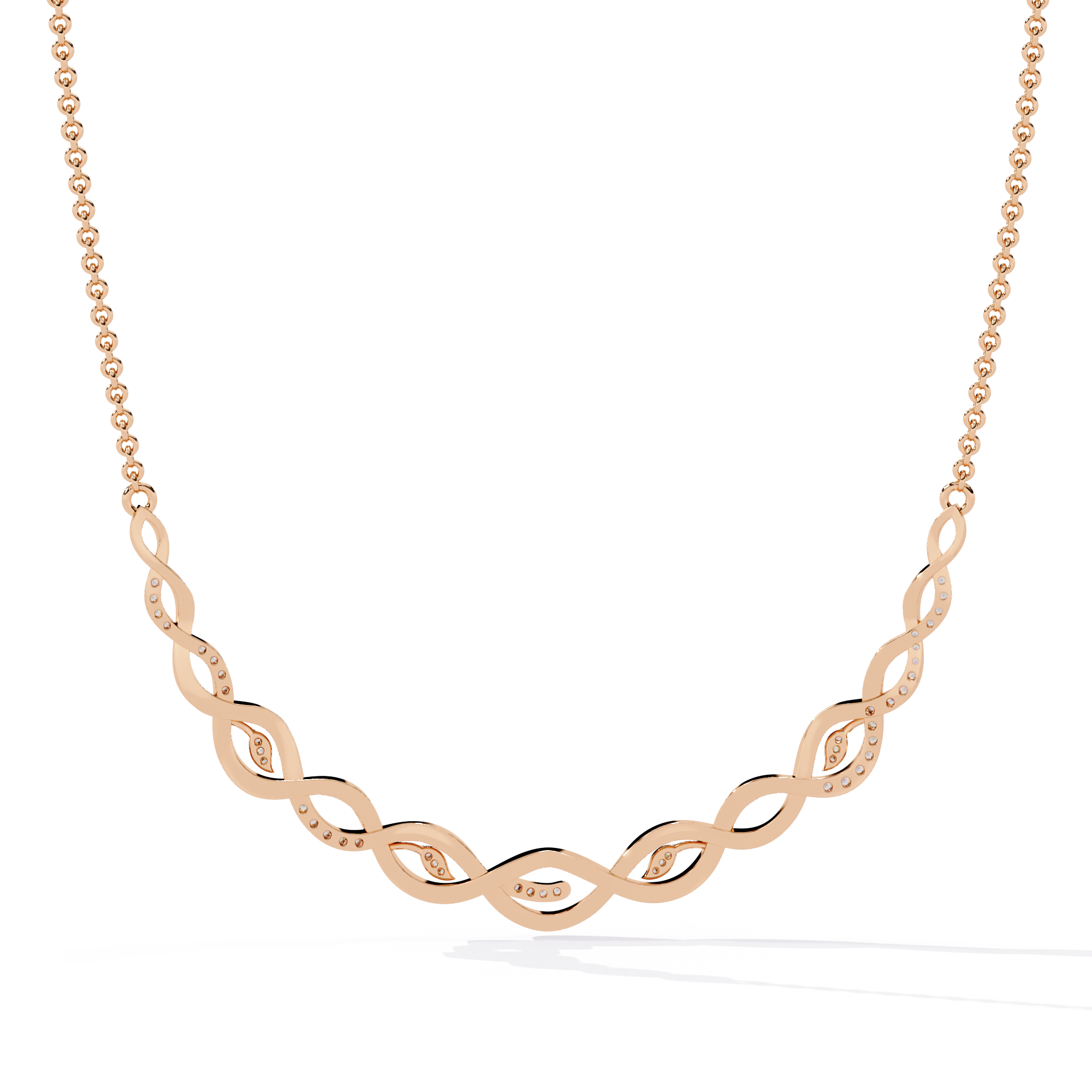 Solitairekart 0.18ct Natural Diamond Infinity Link Necklace-HI Color, VS-SI Clarity